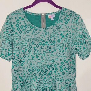 Lularoe Short Sleeve Geometric Foliage Dress